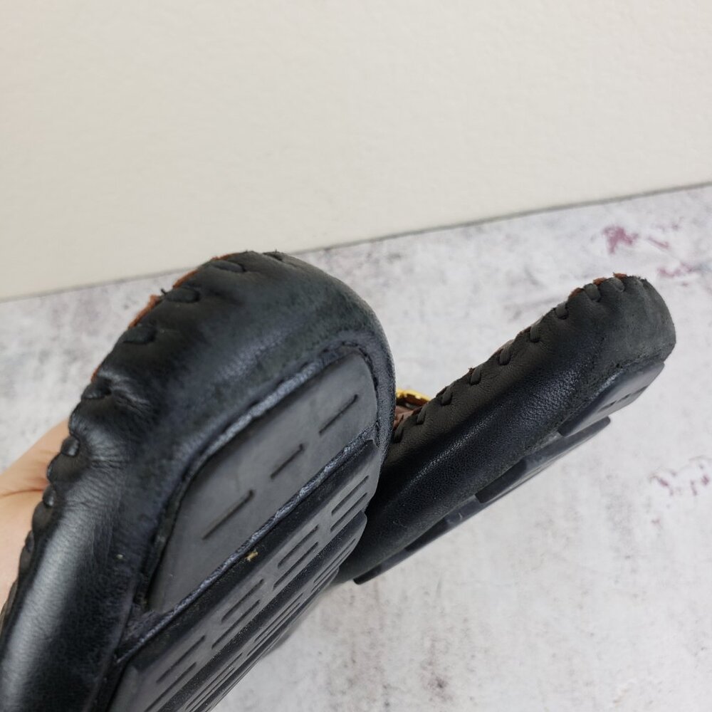 Robert Zur Peralta Moccasin Leather Black/Luggage Driving Loafer Shoes size 11M - Picture 11 of 13